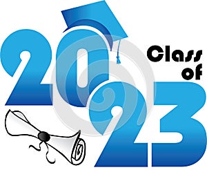 Blue Class of 2023 Creative Stylized Logo