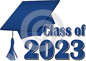 Blue Class of 2023 Graduation Cap