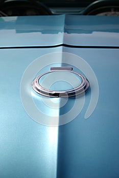 Blue Classic Car Close-Up