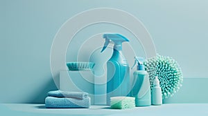 The Blue Cleaning Supplies.AI generated image