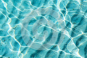 Blue clear transparent water background