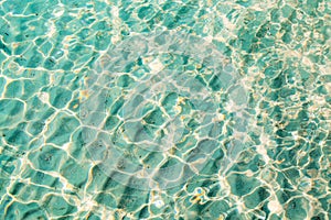Blue clear transparent water background