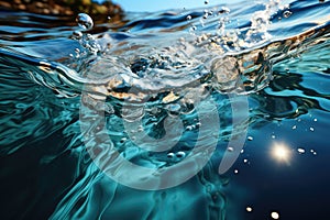 blue clear water background and texture