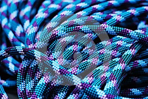 Blue climbing rope