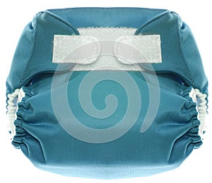 Blue Cloth Diaper with Hook and Loop Closure