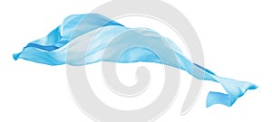 Blue cloth flying the wind isolated on white background 3D render