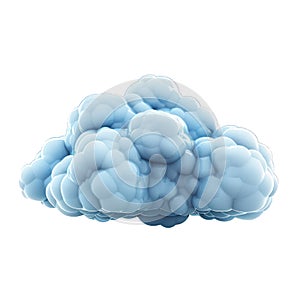 Blue cloud computing icon floating on white background