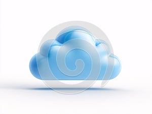 Blue Cloud Computing Icon Isolated on White Background