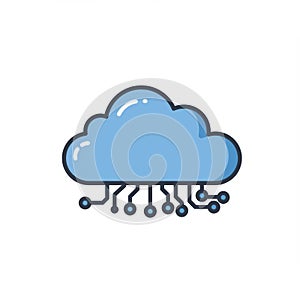 Blue Cloud Computing Network Technology Illustration