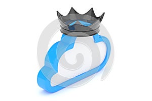 Blue cloud icon. 3D rendering.