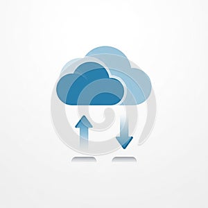 Blue cloud icon with gradient arrows