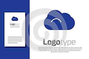 Blue Cloud icon isolated on white background. Logo design template element. Vector Illustration