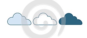 Blue Cloud icon isolated on white background. Vector