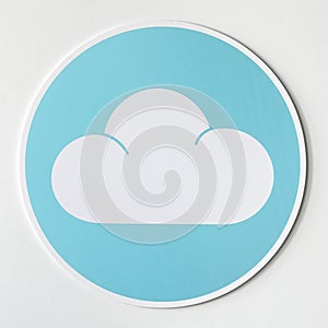 Blue cloud icon technology graphic
