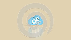 Cloud Computing Concept with Gears and Technology Automation 3d render