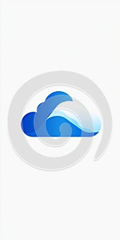 Blue Cloud Logo Illustration Representing Modern Digital Data Storage Solutions