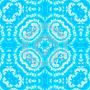 Blue cloud sky kaleidoscope pattern. design