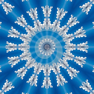 Blue cloud sky kaleidoscope pattern. heaven