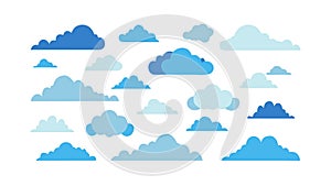 Blue Cloud Sky Pattern Texture, vector design Generative AI