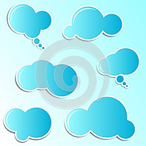 Blue cloud stickers