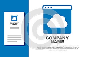 Blue Cloud technology data transfer and storage icon isolated on white background. Logo design template element. Vector