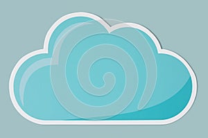 Blue cloud technology symbol icon