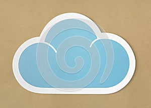 Blue cloud technology symbol icon
