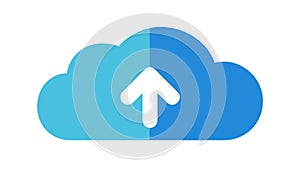 Blue Cloud Upload Icon for Data Storage, vector design Generative AI