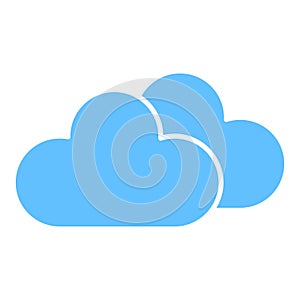 Blue clouds fluffy sky. Light airy weather design. Cloud computing symbol. Vector illustration. EPS 10.