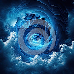 Blue clouds vortex energy background