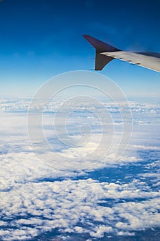 Blue cloudscape from the sky window plane