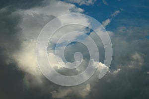 A blue cloudy day sky with beautiful clouds for the designer`s background