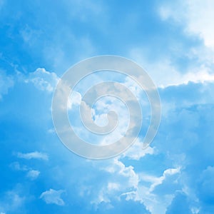 Blue cloudy sky background photo