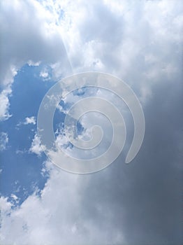 blue and cloudy sky At noon