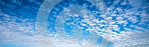 Blue cloudy sky panorama photo