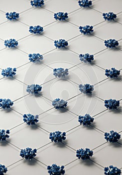 Blue Clusters Geometric Pattern on White Background