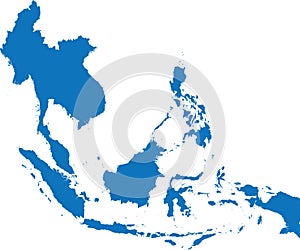 BLUE CMYK color map of SOUTHEAST ASIA