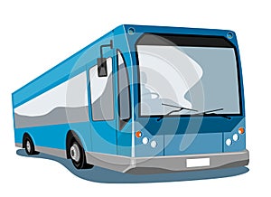 Blue coach bus