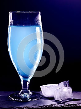 Blue cocktail on black background 16