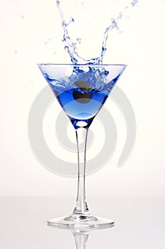 Blue cocktail splash