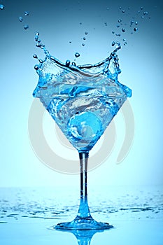 Blue coctail splash