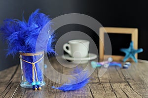 Blue coffee concept photo