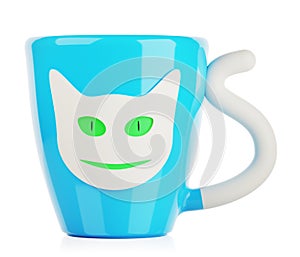 Blue coffee cup, 3d illustration