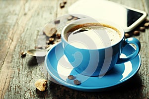 Blue coffee cup