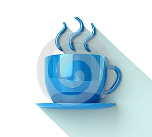 Blue coffee cup concept icon 3d illustration