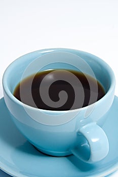 Blue Coffee Cup Full of Coffee