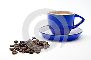 Blue coffee cup isolated