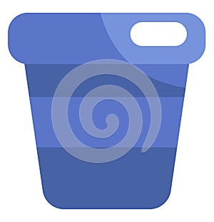 Blue coffee cup with lid, icon