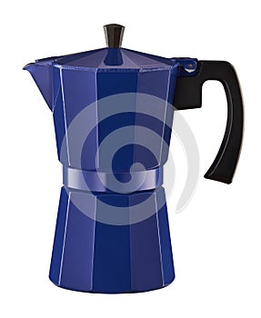 Blue coffee percolator photo