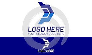 Blue Color Abstract Next Arrow Shield Logo Design